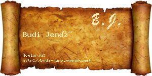 Budi Jenő névjegykártya